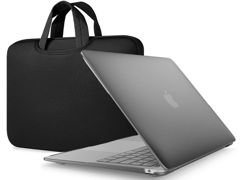 Etui Alogy Hard Case mat + torba neopren do MacBook Air 2018 13 czarne