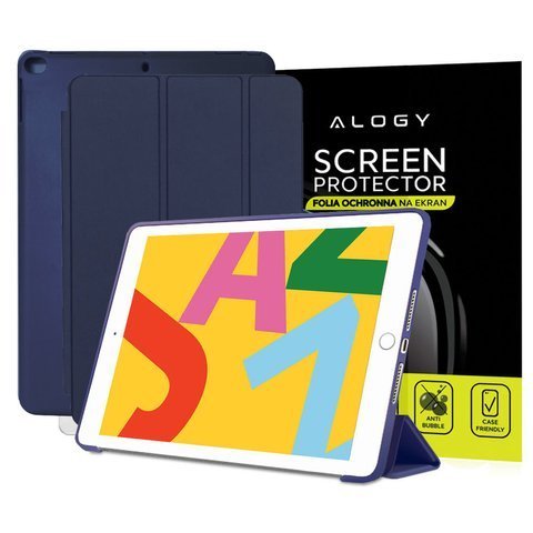 Etui Alogy Smart Case Apple iPad Air 2 silikon Granatowe + Folia