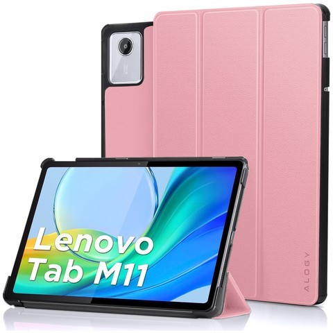 Etui do Lenovo Tab K11E / M11 10.95" TB330FU / TB330XU / TB331FC Book Case Cover z klapką obudowa futerał pokrowiec Alogy Różowe + Rysik