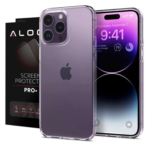 Etui obudowa case Spigen Liquid Crystal do Apple iPhone 14 Pro Crystal Clear + Szkło