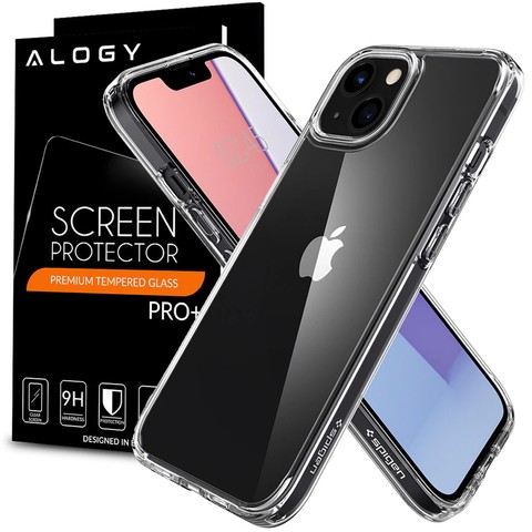 Etui obudowa case Spigen Ultra Hybrid do Apple iPhone 13 Crystal Clear + Szkło