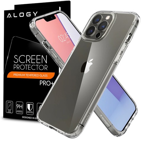 Etui obudowa case Spigen Ultra Hybrid do Apple iPhone 13 Pro Crystal Clear + Szkło