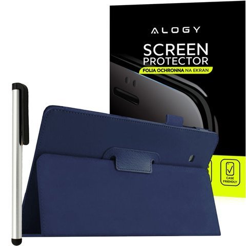 Etui skórzane PU Stand Cover Galaxy Tab E 9.6 T560 Granatowe +Folia+Rysik
