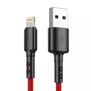 Kabel USB do Lightning Vipfan X02, 3A, 1.8m (czerwony)