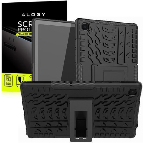 Pancerne etui Alogy do Samsung Galaxy Tab A7 T500/T505 czarne + Folia + Rysik