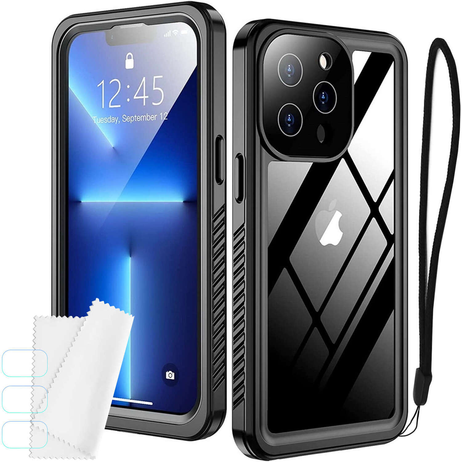 Etui Wodoodporne Do Apple Iphone 13 Pro Max 360 Alogy Pancerne Armor Ip68 Ze Smyczką Czarne 9297