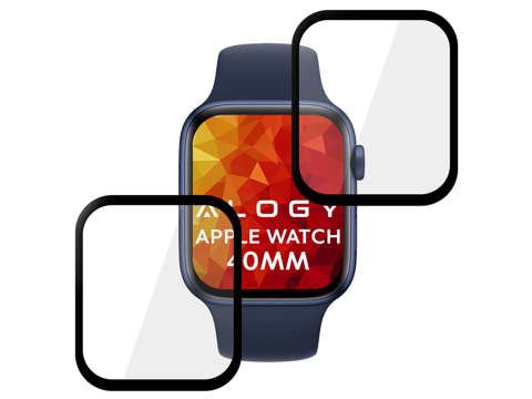 2x Elastyczne Szkło 3D Alogy do Apple Watch 4/5/6/SE 40mm Black