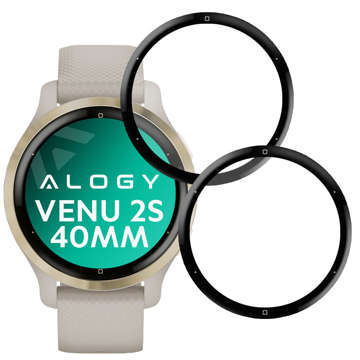 2x Elastyczne Szkło 3D Alogy do Garmin Venu 2s 40mm Black