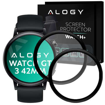 2x Elastyczne Szkło 3D Alogy do Huawei Watch GT 3 42mm Black