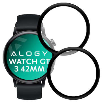 2x Elastyczne Szkło 3D Alogy do Huawei Watch GT 3 42mm Black