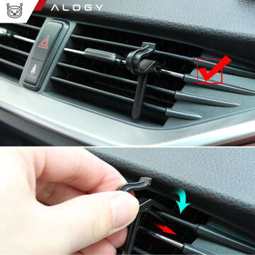 2x Organizer samochodowy na kratkę uchwyt zaczep do kratki auta samochodu box Alogy Car Air Vent Czarny