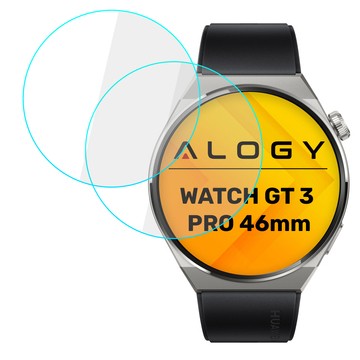 2x Szkło Hartowane do Huawei Watch GT3 GT 3 Pro 46mm ochronne na smartwatch Alogy Screen Protector Watch+