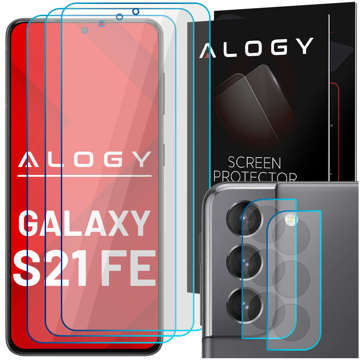 3x Szkło hartowane 9H na ekran + 2x Szkło na obiektyw kamerę Alogy Glass Pack do Galaxy S21 FE