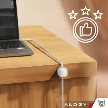 6x Uchwyt magnetyczny na kable Alogy Magnetic Cable Holder 6-pack organizacja kabli do biurka szafki ściany Białe