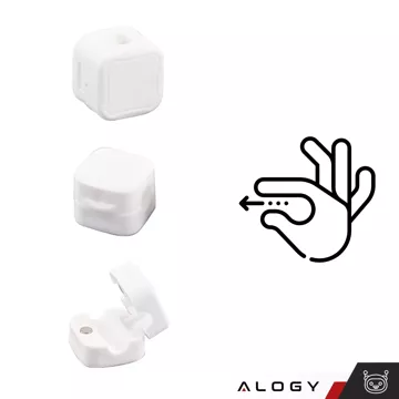 6x Uchwyt magnetyczny na kable Alogy Magnetic Cable Holder 6-pack organizacja kabli do biurka szafki ściany Białe