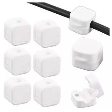 6x Uchwyt magnetyczny na kable Alogy Magnetic Cable Holder 6-pack organizacja kabli do biurka szafki ściany Białe