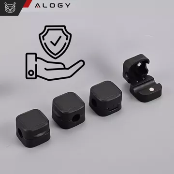 6x Uchwyt magnetyczny na kable Alogy Magnetic Cable Holder 6-pack organizacja kabli do biurka szafki ściany Czarne