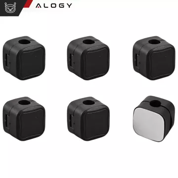 6x Uchwyt magnetyczny na kable Alogy Magnetic Cable Holder 6-pack organizacja kabli do biurka szafki ściany Czarne