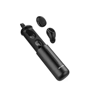 AWEI słuchawki Bluetooth 5.0 T55 TWS + stacja dokująca czarny/black