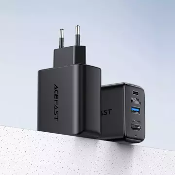 Acefast 2w1 ładowarka sieciowa GaN 65W USB Typ C / USB, adapter przejściówka HDMI 4K@60Hz (zestaw z kablem) czarny (A17 black)