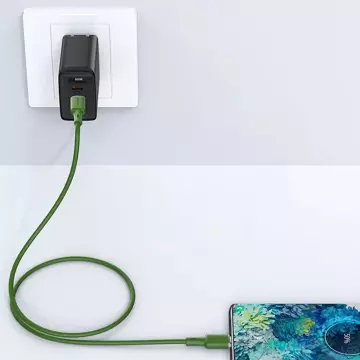 Acefast kabel USB Typ C - USB Typ C 1,2m, 60W (20V/3A) zielony (C2-03 oliver green)