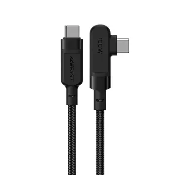 Acefast kątowy kabel USB Typ C - USB Typ C 2m, 100W (20V/5A) czarny (C5-03 Black)