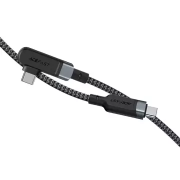 Acefast kątowy kabel USB Typ C - USB Typ C 2m, 100W (20V/5A) szary (C5-03 deep space gray)