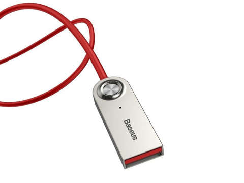 Adapter Baseus Transmiter Bluetooth 5.0 USB Audio AUX mini jack 3.5mm Czerwony