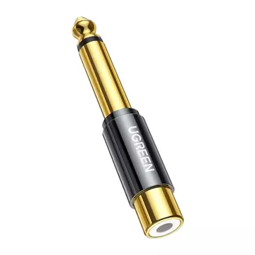 Adapter UGREEN przejściówka  jack 6,35 mm (męski) na RCA (żeński) złoty (AV169 80731)