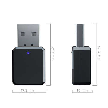 Adapter odbiornik Bluetooth 5.1 Alogy 2w1 AUX - Sygnał bezprzewodowy Dwustronny USB-A Czarny