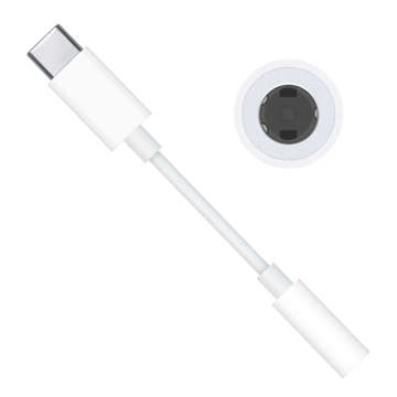 Adapter przejściówka Apple MU7E2ZM/A blister USB-C na jack 3,5mm gniazdo słuchawkowe biały