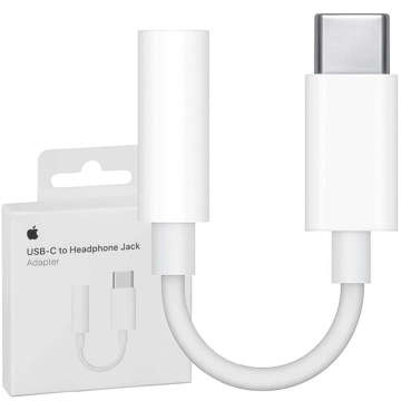 Adapter przejściówka Apple MU7E2ZM/A blister USB-C na jack 3,5mm gniazdo słuchawkowe biały