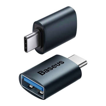 Adapter przejściówka Baseus Mini OTG Adaptor USB-A do USB-C Typ C Niebieski