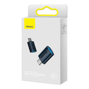 Adapter przejściówka Baseus Mini OTG Adaptor USB-A do USB-C Typ C Niebieski