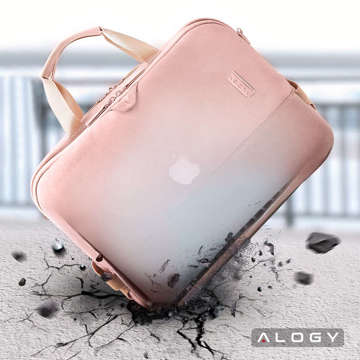 Alogy Torba podróżna ochronna pokrowiec Futerał do laptopa, MacBook'a Air Pro do 15.6" Outdoor Traveller różowa