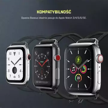 BASEUS Pasek do Apple Watch 3/4/5/6/SE 38-40mm Szary/żółty