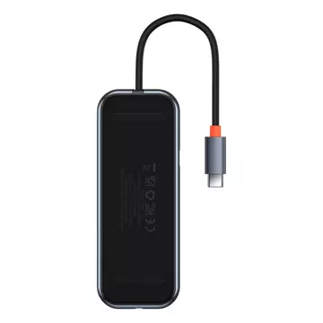 Baseus AcmeJoy 6-portowa stacja dokująca HUB (USB-C do USB-C PD&Data/2xUSB3.0/USB2.0/HDMI/RJ45) ciemnoszary (WKJZ01313)