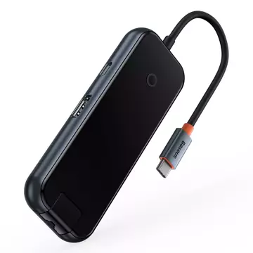 Baseus AcmeJoy 6-portowa stacja dokująca HUB (USB-C do USB-C PD&Data/2xUSB3.0/USB2.0/HDMI/RJ45) ciemnoszary (WKJZ01313)