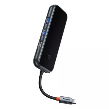 Baseus AcmeJoy 6-portowa stacja dokująca HUB (USB-C do USB-C PD&Data/2xUSB3.0/USB2.0/HDMI/RJ45) ciemnoszary (WKJZ01313)