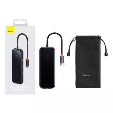 Baseus AcmeJoy 6-portowa stacja dokująca HUB (USB-C do USB-C PD&Data/2xUSB3.0/USB2.0/HDMI/RJ45) ciemnoszary (WKJZ01313)