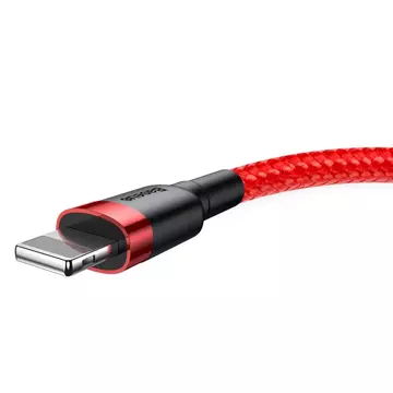 Baseus Cafule Cable wytrzymały nylonowy kabel przewód USB / Lightning QC3.0 2.4A 1M czerwony (CALKLF-B09)