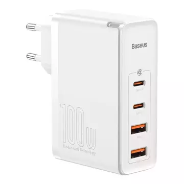 Baseus GaN2 Pro szybka ładowarka sieciowa 100W USB / USB Typ C Quick Charge 4+ Power Delivery biały (CCGAN2P-L02)