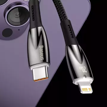 Baseus Glimmer Series kabel do szybkiego ładowania USB-C 480Mb/s PD 100W 1m czarny