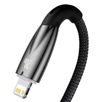 Baseus Glimmer Series kabel do szybkiego ładowania USB-C - Lightning 480Mb/s PD 20W 1m czarny