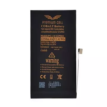 Bateria Premium Cell Cobalt iPhone 12 / 12 Pro 3250mAh 600+ Cycles