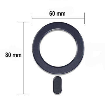 Blaszka magnetyczna uniwersalna Pierścień Uchwyt Magmat do MagSafe Magnetic Ring Black