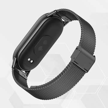 Bransoleta na zegarek Opaska do smartwatcha 15mm do Xiaomi Mi Band 8 / 8 NFC / 9 / 9 NFC Czarna