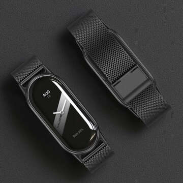 Bransoleta na zegarek Opaska do smartwatcha 15mm do Xiaomi Mi Band 8 / 8 NFC / 9 / 9 NFC Czarna