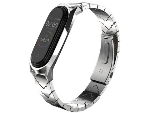 Bransoletka V-Style GT band Mijobs do Xiaomi Mi Band 3/4 srebrna