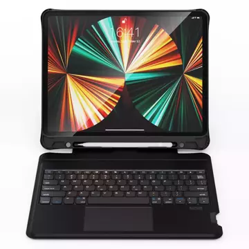 Choetech Keyboard Case etui pokrowiec do iPad Pro 12.9 2020 / 2021 / 2022 / iPad Air 13 2024 bezprzewodowa klawiatura Bluetooth czarny (BH-015)